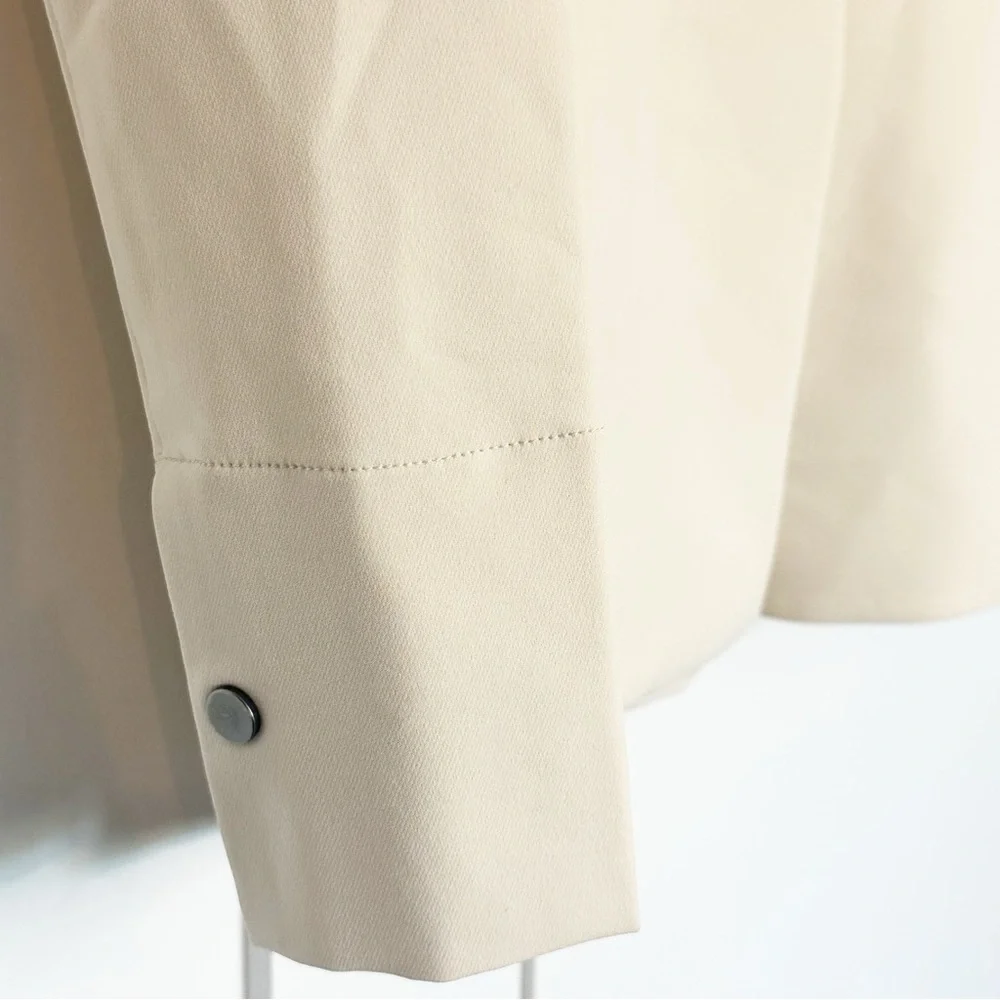 ADAY Strategy Blazer XS oat cream boxy jacket snap career Stretch Office neutral